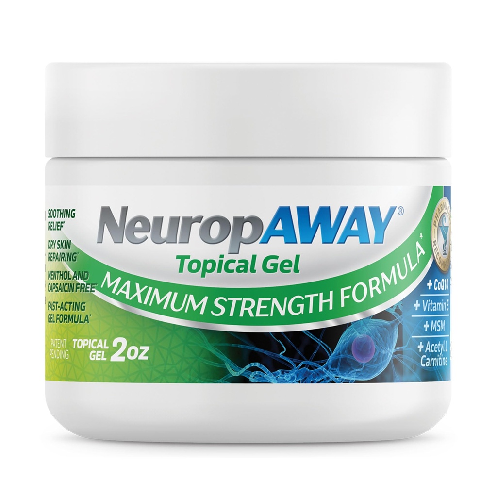 NeuropAWAY® מקסימום Power Gel, for Nerve אי נוחות, Burning, Tinglingling ו- Numbness 2oz