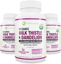 Max Absorption USDA Organic Milk Thistle Potent 5:1 תמצית מואצת (2000 מ"ג כוח) & אורגני Dandelion Root | Silymarin Antioxidant Flavonoid | Liver Support Supplement (60)