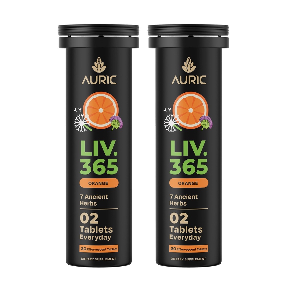 Auric Herbal Liver Support Supplement | Milk Thistle (Silymarin), Turmeric, Garlic, ג'ינג'ר לבריאות Liver | Advanced Detox & ניקוי פורמולה עבור Liver פעיל | 40 Tablet | Plant Based Gluten-Free