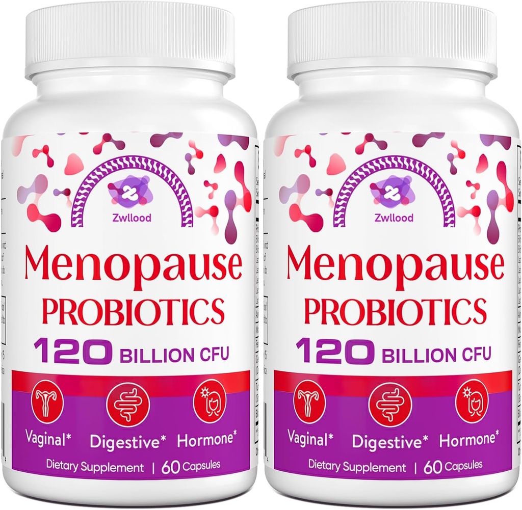 Menopause Supplements for Women, 120 Billion CFU Probiotics for Women, All-Natural Probiotic Supplements for Menopause Hot Flashes, Night Sweats, Mood Swings and Hormone - 120 Herbal Capsules