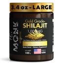 ההימלאיה האורגנית Shilajit Resin עם Fulvic Acid, Humic Acid, 85+ מינרלים זהב כיתה פלוס - 100g, 1000 מ"ג פרי - אנרגיה, Stamina, תמיכה המוח - מיוצר בארה"ב
