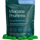 Dopamine תוסף - סוכר חינם Mucuna Pruriens חניכיים (2g / ראוי) אנרגיה וחניכיים להתמקד -פוטנט Mucuna Pruriens לחלץ תוספת עבור Calm Mood ומוטיבציה, טבעוני, non-GMO, Gluten-Free, 60ct