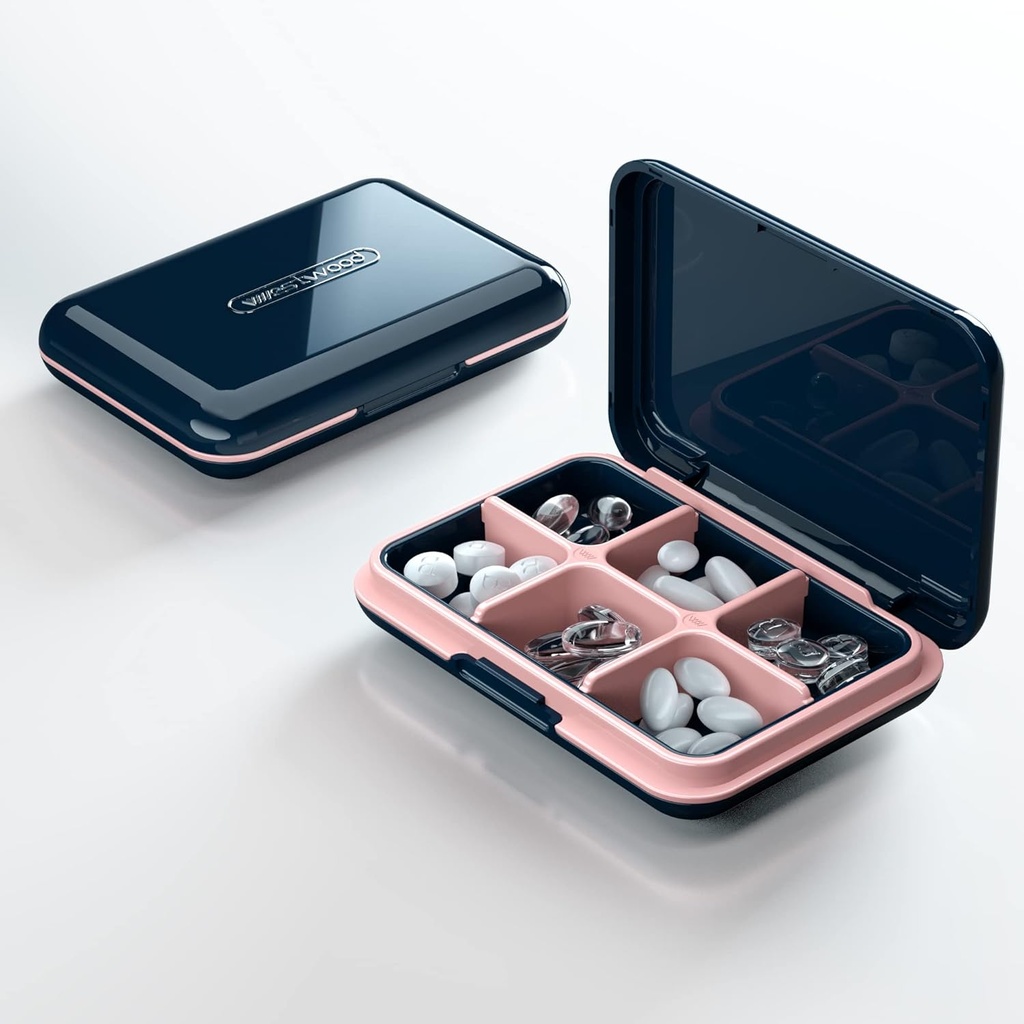 Travel Pill Case, Pill Box - Acedada Portable Pill Holder, Travel Pill Container Pillנשא for Purse, Waterified Medicine Suiteer Box, Blue Blue Blue