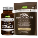 Pure & Essential Collagen Peptide אבקת חלבון אומגה 3 בונדלה, מלא קולג'ן Boosting Formula & Sustainable Algae שמן 1340 מ"ג, על ידי Igennus