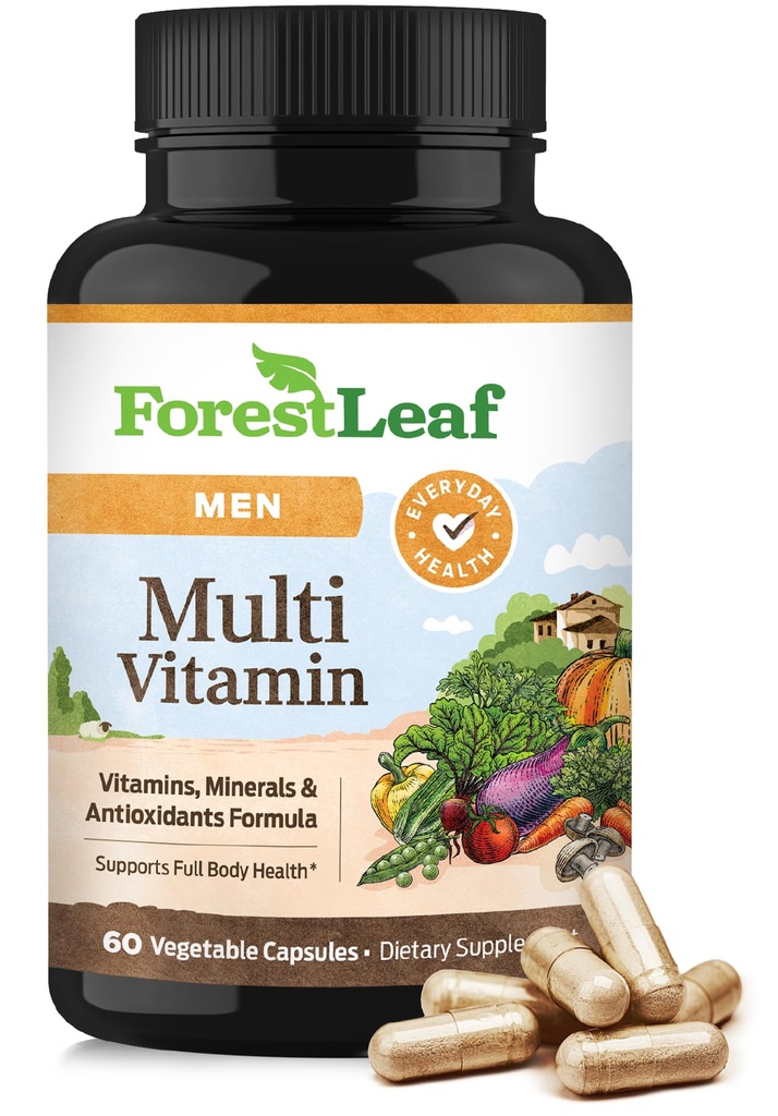 ForestLeaf Daily ויטמין Multivitamin for Men, Multi-Vitamin for Men - Mens Multivitamins & Multiminerals תוסף