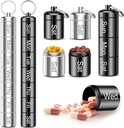 מארגנת גלולות שבועיות, QuwaYee Portable Small Pill Holder עבור נסיעות, 2 Pack Metal Pill Case Waterהוכחה יומית גלולות מארגנת עבור ויטמין, שמן דגים, תוספת תוספת תוסף