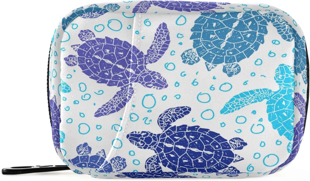 Naanle וינטג ' Turtle Pill Box 7 Day Pill Racinger Bag with Zipper Portable Weekly Case Size עבור תוסף ויטמין Holder