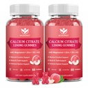 Calcium Citrate 1200 מ"ג חניכיים עם ויטמין D3, K2 - Chewable Calcium Magnesium Zinc d3 תוסף עם Sea Mos לחלץ עבור העצם, שיניים, תמיכה כספית עבור נשים וגברים, Peach Flavor 60 חניכיים (2Pack)