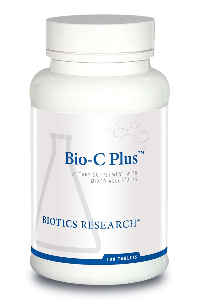 Biotics Research BioC PlusTM מספק ויטמין C כ- מינרל Ascorbates עם Citrus Bioflavonoids, SOD ו Catalase, ויטמין C Plus Bioflavonoids, Potent Antioxidant, Immune System 100 טבליות