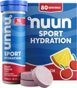 Nuun Sportlyte Tablet עם Magnesium, Calcium, Potassium, Chloride & Sodium, Gluten Free & Vegan, פירות Punch, 8 Pack (80 המשרתים Total)