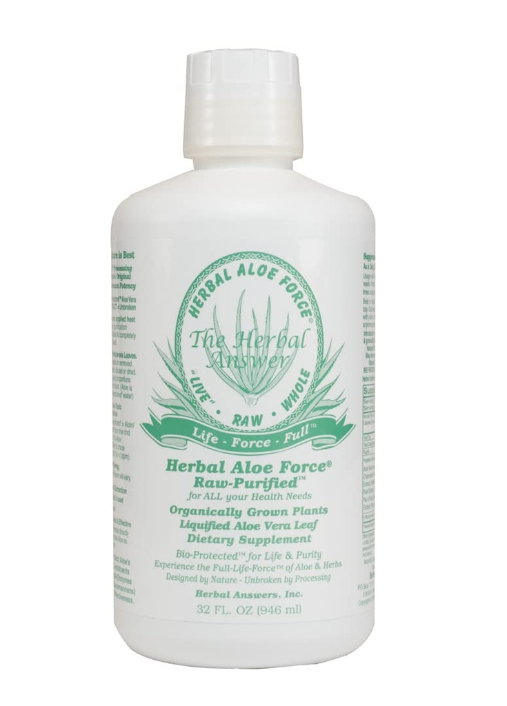 Herbal תשובות Herbal Aloe Force Aloe Vera ו Herbal Dietary תוספת, 32 fl oz