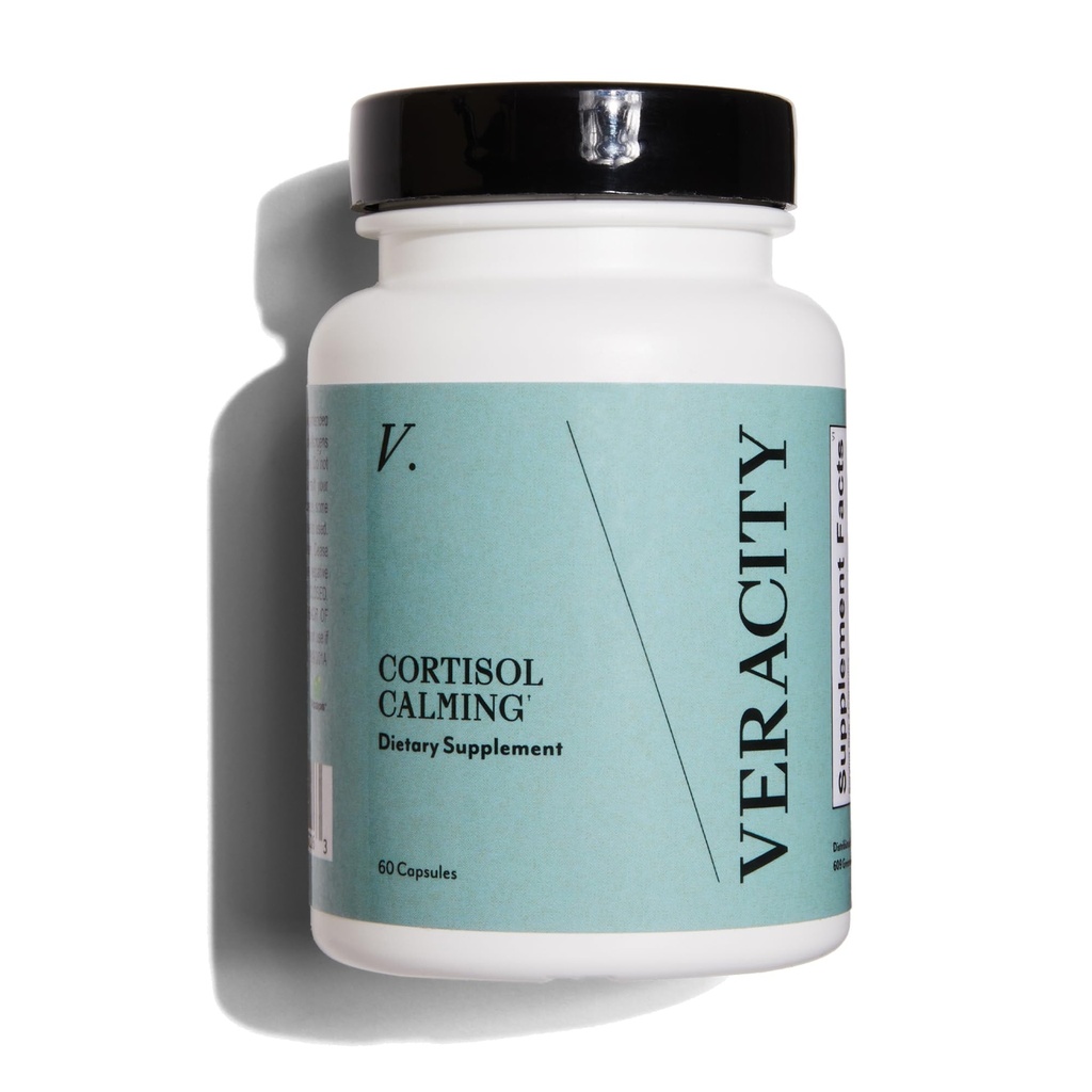 Veracity Cortisol Calming - קלינית פרובנס מתח ותמיכה בשינה - מפחית Tension & משפר את בהירות נפשית עם תערובת טבעית של הסתגלות - 60 קפסולות