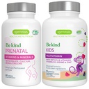 High Absorption Methylated Prenatal + Advanced Kids Multivitamin Gummy טבעוני Bundle, תווית נקייה עם ויטמין A, B, C, D3 & E, 60 טבליות + 90 ברי פלפור חניכיים, להיות אדיב על ידי Igennus