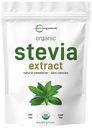 אבקת Stevia אורגנית טהורה, 8 Ounces, 1418 לשרת, High Class Stevia Green Leaf לחלץ Reb-A, מופחת Bitter Aftertaste, 0 Calorie, Natural Sweetener, Sugar Alternative, Keto Friendly