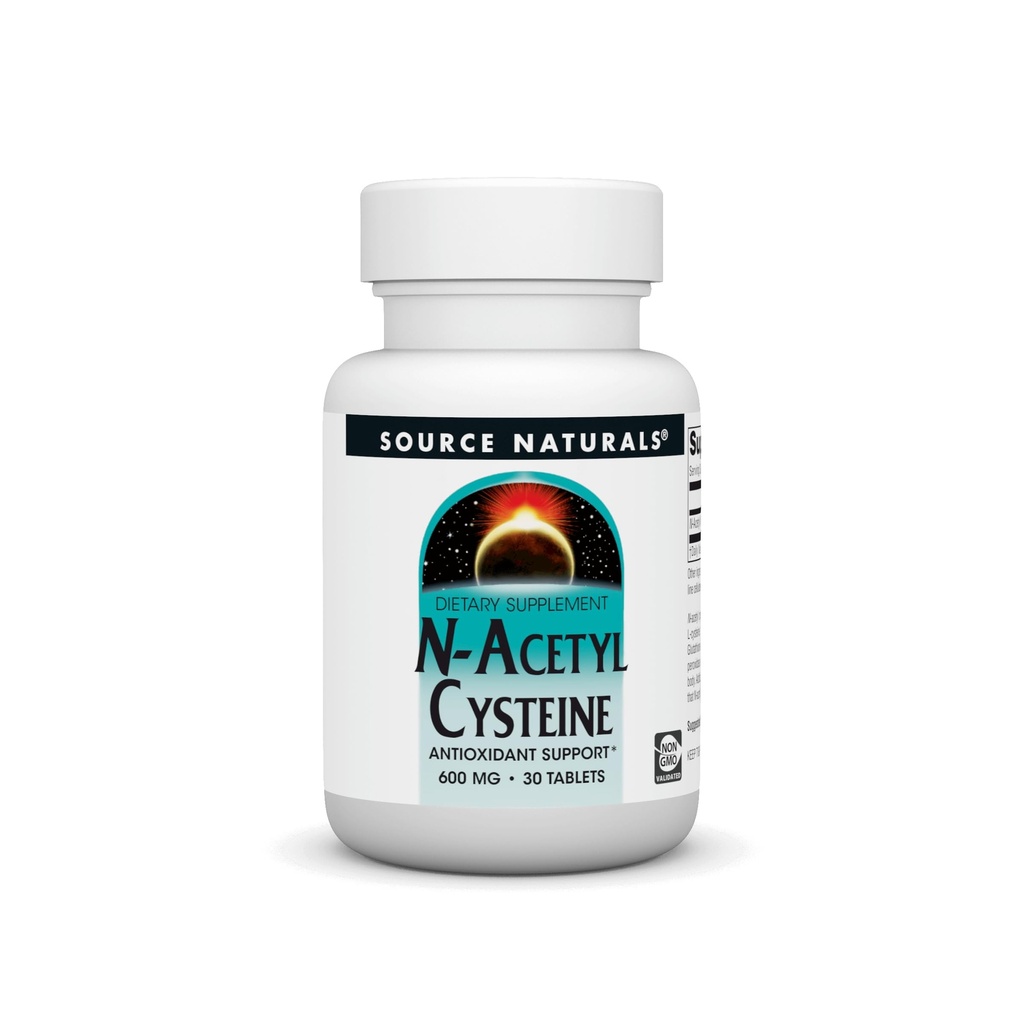 מקורות טבעיים N-Acetyl Cysteine Antioxidant תמיכה 600 מ"ג תוספת דיאטנית תמיכה בריאות הנשימה* - 30 טבליות