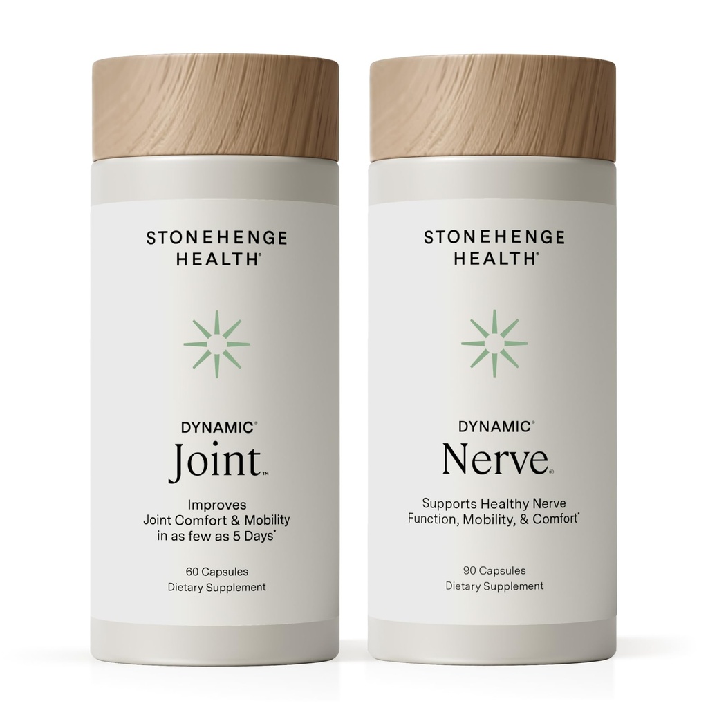 Stonehenge Health Dynamic Joint & Dynamic Nerve Bundle תוספי תמיכה: Joint Discomfort, Stiffness, Support Comfort, Tingling, Numbness, Burning, Joint Health