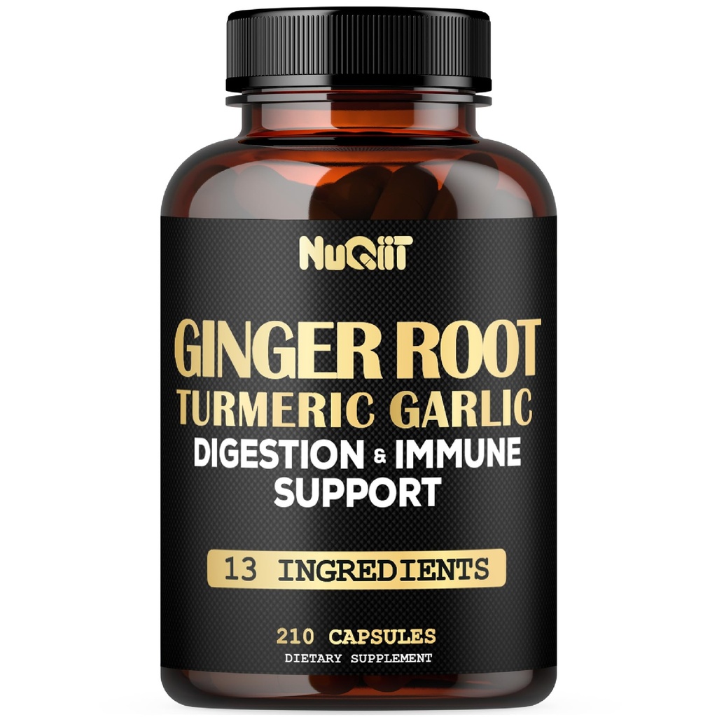 תוספי ג'ינג'ר עם Turmeric Curcumin, Garlic Bulb, Berberine HCl, Echinacea - 210 קפסולות