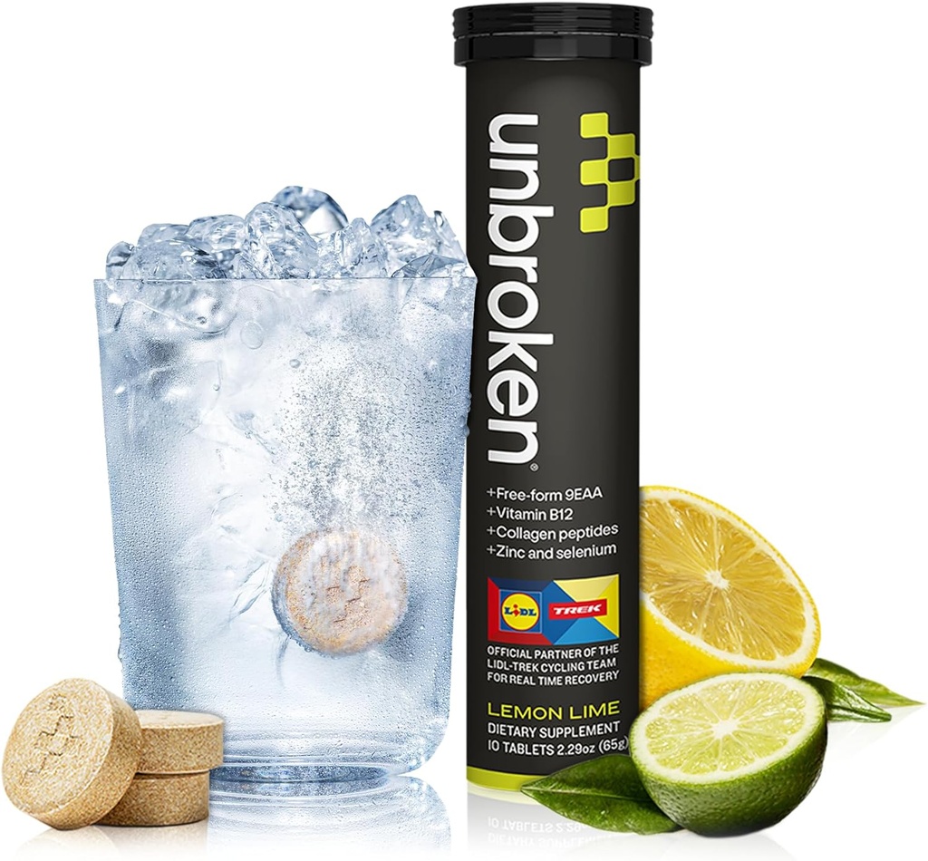 UNBROKEN 9EAA / BCAA Recoverys (60% חינם-FORM/40% Di- & Tri-Peptides), Amino Acids תוספת עבור Faster Recovery & פחות שריר Soreness, Post & Pre-Workout עבור גברים ונשים, 10., לימון Lime