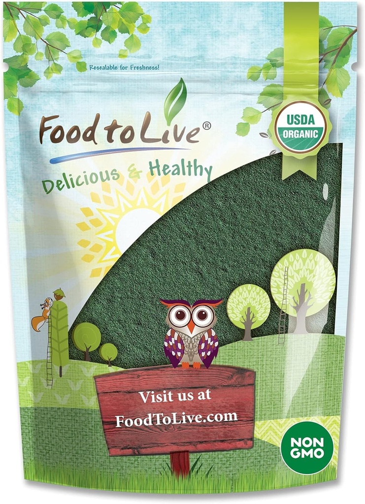 מזון לחיות אורגני אבקת Chlorella, 4 Ounces - non-GMO, כשר, Raw Green Algae, טבעוני Superfood, Bulk, Pure טבעוני חלבון, עשיר בוויטמינים ומינרלים, גדול עבור משקאות, Broken Cell Wall
