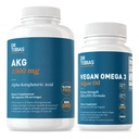 ד"ר Tobias AKG תוסף & Vegan אומגה 3 שמן Algae, תמיכה באנרגיה סלולרית ובריאות כוללת עם AKG, EPA & DHA, טבעוני, Gluten-Free, non-GMO