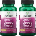 Swanson Green Lipped Mussel (Freeze-Dried) - תוסף בריאות משותף של ניו זילנד וניידות - Natural Formula May Support Heart Health & Digestive Function - (60 קפסולות, 500 מ"ג כל) (2 Pack)
