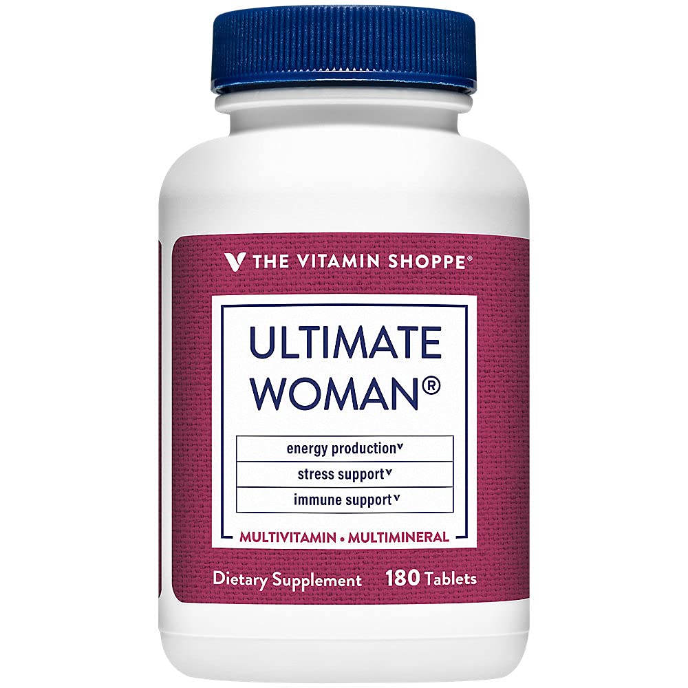 ויטמין Shoppe Ultimate Woman Multivitamin, High Potency Multi with Green Tea Extract - Energy & Antioxidant Band, Daily Multi-Mineral Supplement for Optimal Women's Health (180 טבליות)
