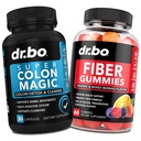 DR. BO Fiber Gummies & קולון ניקוי תוספי מזון - Tasty Gummy Prebiotic סיבים - Super Colony Magic Bowel Movement Support for Gut & Stomach ניקויsing