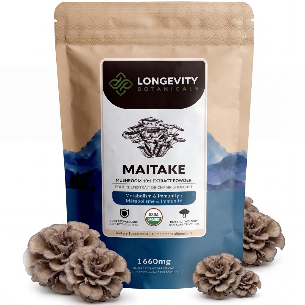 אורגני מאי לקחת Mushroom אבקת תוספת 100g | טהור פריץ גוף 10:1 גבוה לחלץ; 30% Beta-D Glucans | 16,600 מ"ג Raw Equivalent Per לשרת | Immune, Metabolic & בריאות תמיכה תמיכה