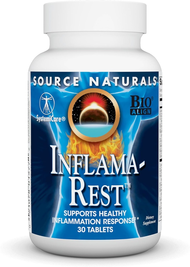 מקור: Naturals Inflama-Rest - Herbal & מינרלים בלגן עם Turmeric, Boswellia, ג'ינג'ר, Quercetin - הקלה מקסימלית בלחץ ומנוחה - 30 טבליות
