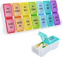 DailyRest Pill מארגנת 2 פעמים ביום, Pill Box 7 Day, AMPM Pill Case, Detachable Weekly Pill Container, Rainbow See- Through Lids, Travel Portable Medicine Container for Pill/Vitamins/Supplements