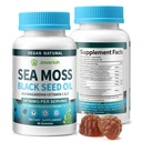 טבעוני Ashwagandha Sea Moss Gummies - Black Seed Oil, ויטמין C & D עבור תמיכה Immune, Digestive, Antioxidant 13 ב 1 Bundle, Sea Mos Chlorophyll מתקדם כוח פורמולה 2Pack 120 חניכיים