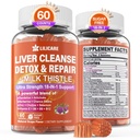 1Pack Milk Thistle Liver Detoxmies, 18-in-1 Liver ניקוי של Detox & תיקון תוספת עם Berberine, Chicory Root, Turmeric, Artichoke, Dandelion Root, Chanca Piedra, ויטמינים B6 B12 - סוכר חינם שורש