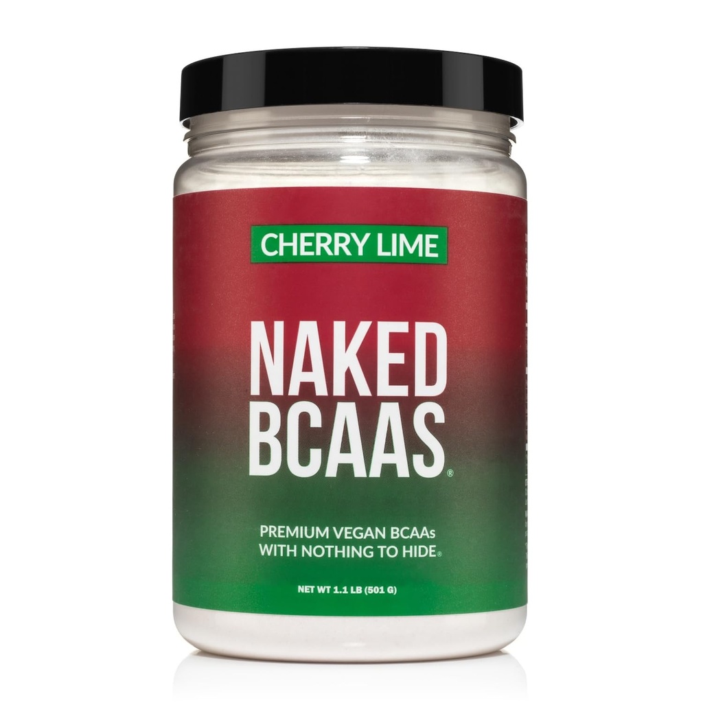 NAKED Cherry Lime BCAAs Amino Acids אבקת, 100% טהור 2:1 פורמולה, שרשרת טבעונית Amino Acids, מיידית את כל אבקת BCAA טבעי - 501 גרמים, 34 משרתים
