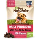 Pet Naturals Daily Probiotic for Dogs, Duck Flavor, 160 Chews - 120M CFUs Pre and Probiotics for Dogs Digestive Health, Gut Health, Immune Support, Diarrhea, אלרגיות ו- Itching