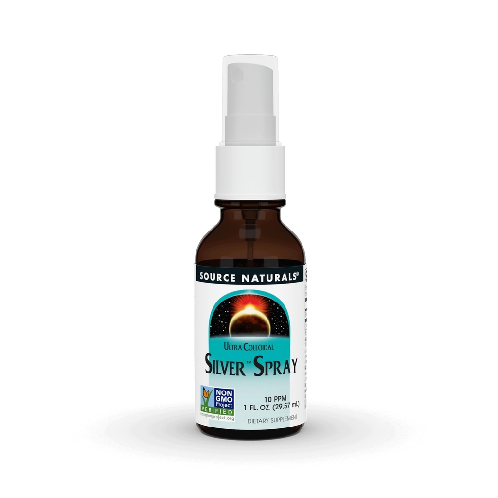 מקור Naturals Ultra Colloidal Silver Spray 10 ppm for Wellness Support - 1 Fluid oz