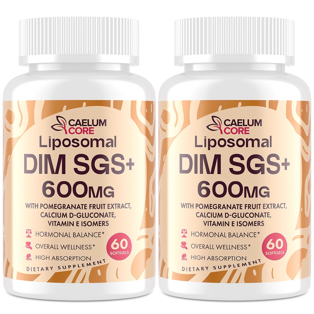 Liposomal DIM SGS Supplement - Estrogen Supplements for Women & Men Contains Sulforaphane Glucosinolate, Vitamin E, Pomegranate Fruit - Support Detox and Antioxidant (2 Pack)