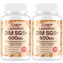 Liposomal DIM SGS תוסף הורמון עבור נשים וגברים, תוספי Estrogen Contains Sulforaphane Glucosinolate, ויטמין E, פרי Pomegranate - תמיכה Detox ואנטיoxidant (2 Pack)
