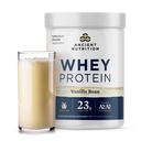 תזונה עתיקה Grass פד Whey חלבון, Vanilla Bean, 23g חלבון, 20 משרתים, hydrolyzed Collagen פפtides, אורגני Regenerative A2 / A2 חלב חלבון