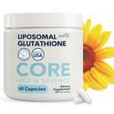 Core Med Science Liposomal Glutathione תוסף (500 מ"ג, 60 קפסולות) - סטרוריה מופחתת טהורה עם תרכובת Phospholipid - תוספת אנטי-חמצן לאנרגיה, בריאות המוח, עור וחי יותר בריאות