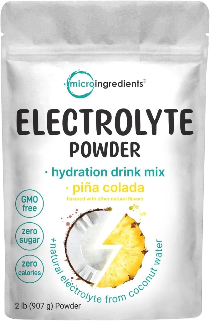 אבקה אלקטרוליט, 2 lb (139 משרתים) | Piña Colada Flavor | High Potassium (1,000 מ"ג) + קוקוס מים | No Sugar, Keto Friendly
