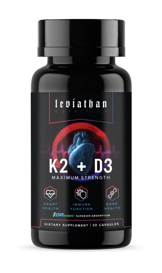 ויטמין Loathan Nutrition D3 K2 2 ב 1 פורמולה | 360mcg ויטמין K2 (MK7) + ויטמין D3 5000 IU טבעוני תוספת כוח תוספי ויטמינים - תמיכה לב, שיניים, משותף ועצם בריאות העצם