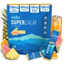 Nello Supercalm אבקת שתייה Mix, Tangerine טרופי, L Theanine, Ksm-66 Ashwgandha, Magnesium Glycinate, ויטמין D 3, תוספי מזון להרגעה ומקד, טבעי, No Sugar, non GMO, 20 Srvggggggggggg