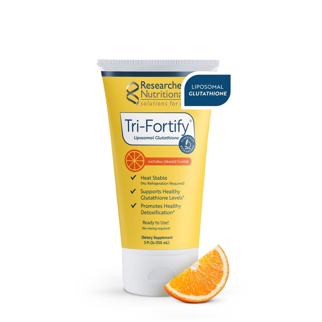 דיאטות מחקר Liposomal Glutathione (450 מ"ג) נוזל גל + ויטמין C - Tri-Fortify - סיוע אנרגיה טבעית, תמיכה כספית ו Detox - מחקר קליני עבור Absorption - כתום (5 Fl Oz)
