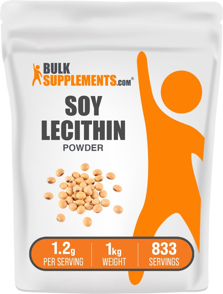 BulkSupplements.com Soy Lecithin אבקת - תוספי Lecithin, תוסף תזונתי, רמת מזון - Gluten Free, 1.2g לכל משרת, 1kg (Pack of 1)