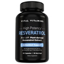 ויטמין Vital Resveratrol תוסף - תמיכה אנטי-חמצן, חיידק סלולרי, פונקציונליות קוגניטיבית - 60 קפסולות