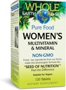 Natural Factors Whole Earth & Sea Women's Multivitamin & מינרלים, Whole Food Supplement, Vegan, 120 טבליות