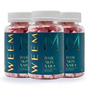 WeEM Hair Skin and Nails Gummies - תומך שיער בריא - ויטמין ביוטין טבעוני לנשים וגברים תומך צמיחה מהירה יותר שיער, חזק יותר ריחות, עור בריא, כוח נוסף (3)