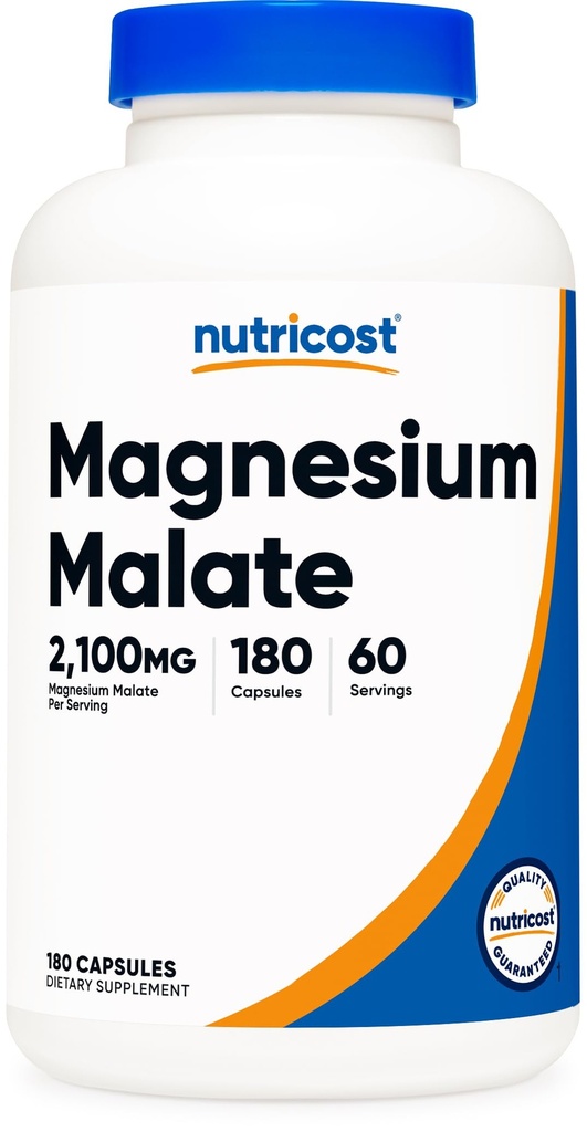 מגנזיום Malate 2,100 מ"ג, 180 קפסולות - Vegetarian, non-GMO, Gluten Freeten