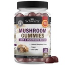 מסטיקמי Mushroom למבוגרים - 10in-1 פונקציונלי תוספת Mushroom עבור Mood להתמקד עם Lions Mane טורקיה Tail Cordyceps Shii - טבעוני, non-GMO, פטל טרי פלאמור, 60 הרוזן