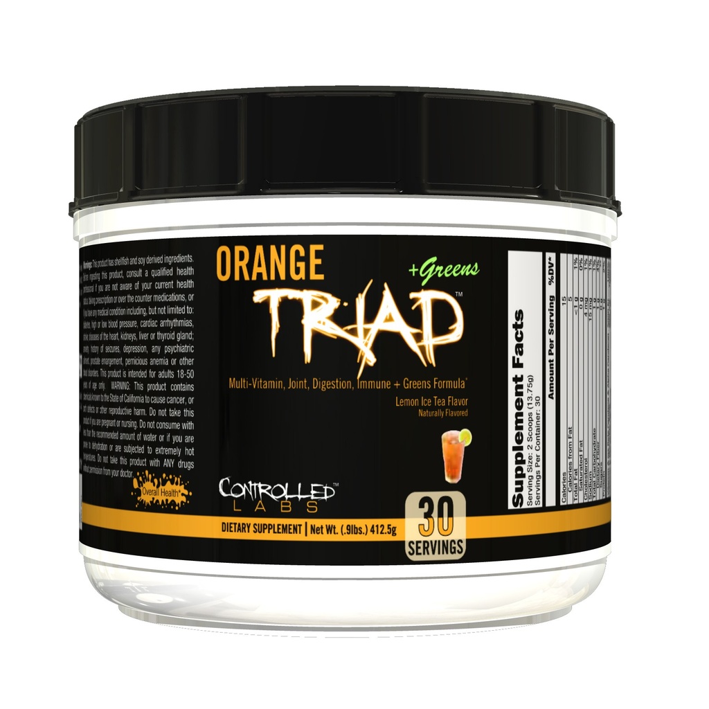 CONTROLLED LABS Orange Triad Plus Greens עבור גברים ונשים, 30 משרתי ברזל חינם ספורט תוספת לבריאות הכוללת, Multivitamin, העיכול, מערכת החיסון, בריאות משותפת